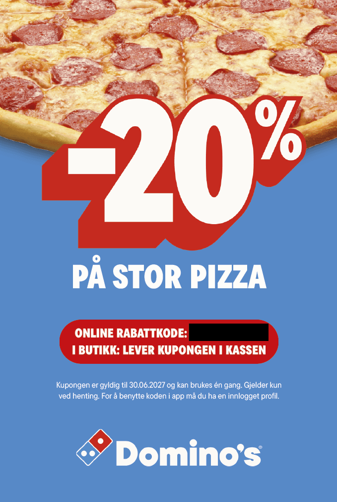 Domino´s - 20% Stor pizza - Web26/27