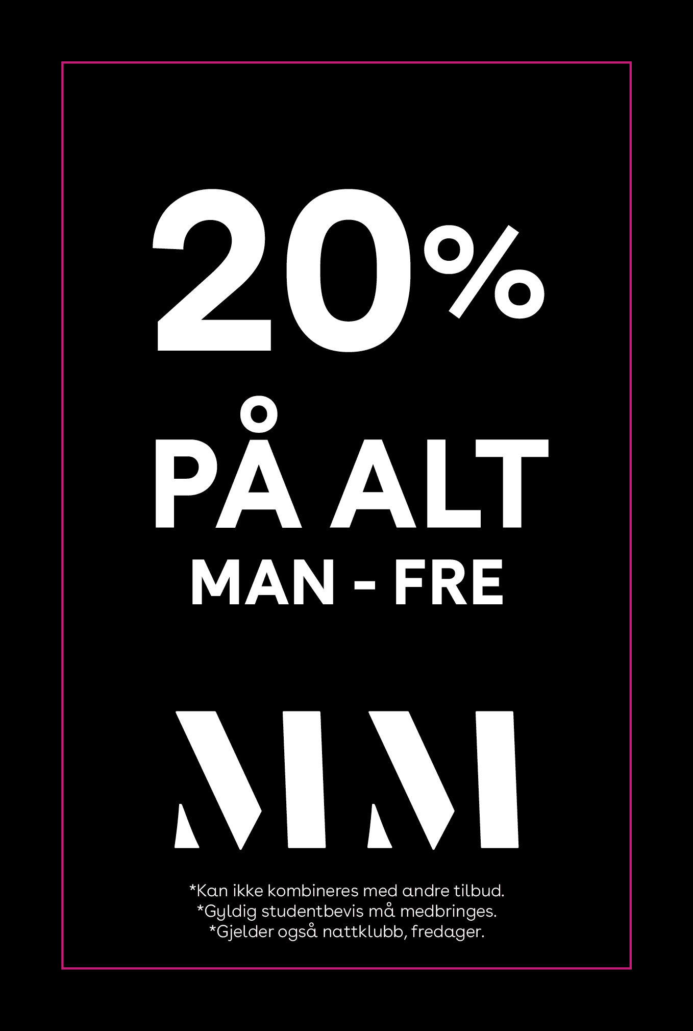 MM - 20% på alt